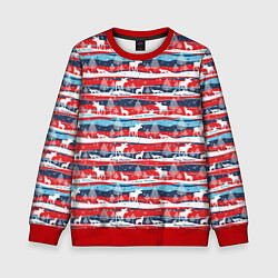 Свитшот детский Merry Christmas лесные звери, цвет: 3D-красный