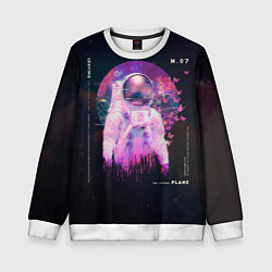 Свитшот детский Vaporwave Astral Astronaut Collage, цвет: 3D-белый