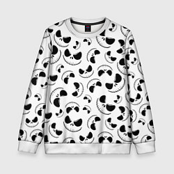 Свитшот детский Джек Скеллингтон паттерн лицо, цвет: 3D-белый
