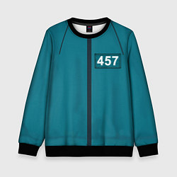 Свитшот детский Форма игрока Игра в кальмара, цвет: 3D-черный