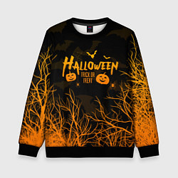 Свитшот детский HALLOWEEN FOREST BATS ЛЕТУЧИЕ МЫШИ В ЛЕСУ ХЕЛЛОУИН, цвет: 3D-черный