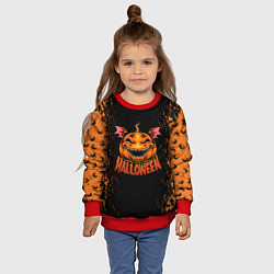 Свитшот детский Веселая тыква на хеллоуин, цвет: 3D-красный — фото 2