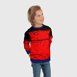 Свитшот детский КРАСНЫЙ ГРАНЖ RED GRUNGE, цвет: 3D-синий — фото 2