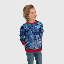 Свитшот детский Снежинки макро snowflakes macro, цвет: 3D-красный — фото 2