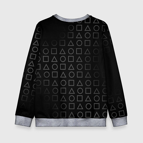 Детский свитшот ИГРА В КАЛЬМАРА, ФИГУРЫ ГЕОМЕТРИЧЕСКИЙ УЗОР / 3D-Меланж – фото 2