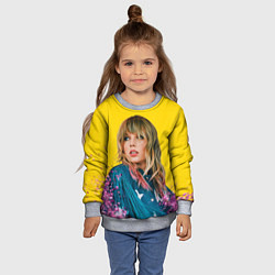 Свитшот детский Красотка Тейлор, цвет: 3D-меланж — фото 2