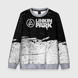 Свитшот детский Линкин Парк Лого Рок ЧБ Linkin Park Rock, цвет: 3D-меланж
