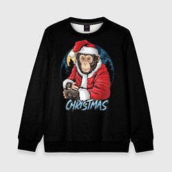 Свитшот детский CHRISTMAS обезьяна, цвет: 3D-черный