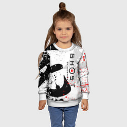 Свитшот детский GHOST OF TSUSHIMA ПРИЗРАК ЦУСИМЫ БЕЛЫЙ, цвет: 3D-белый — фото 2