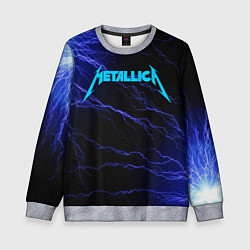 Свитшот детский METALLICA BLUE FLASH МЕТАЛЛИКА СИНИЕ МОЛНИИ, цвет: 3D-меланж