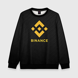 Свитшот детский БИНАНС ЛОГО CARBON BINANCE LOGO, цвет: 3D-черный