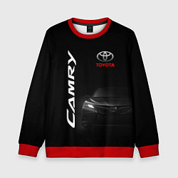 Свитшот детский Черная Тойота Камри, цвет: 3D-красный