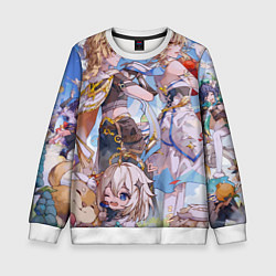 Свитшот детский Genshin impact день рождение, цвет: 3D-белый