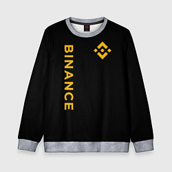 Свитшот детский БИНАНС ЛОГО КАРБОН BINANCE LOGO, цвет: 3D-меланж