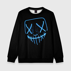 Свитшот детский Неоновая маска Хэллоуина, цвет: 3D-черный