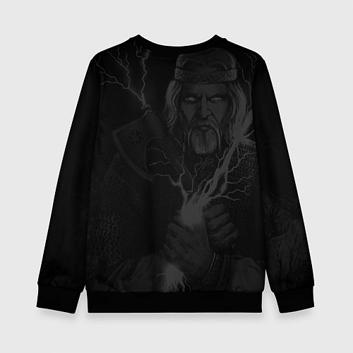 Детский свитшот Перун Славянский бог / 3D-Черный – фото 2