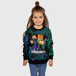 Свитшот детский Молнии Майнкрафт, цвет: 3D-черный — фото 2
