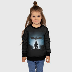 Свитшот детский Силует драконорождённого, цвет: 3D-черный — фото 2