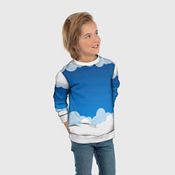 Свитшот детский Полёт в облаках, цвет: 3D-белый — фото 2