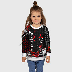 Свитшот детский Японские символы Митсубиси, цвет: 3D-белый — фото 2