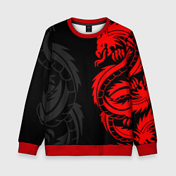 Свитшот детский КРАСНЫЙ ДРАКОН ТАТУ RED DRAGON TATTOO, цвет: 3D-красный