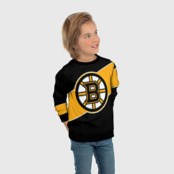 Свитшот детский Бостон Брюинз, Boston Bruins, цвет: 3D-черный — фото 2