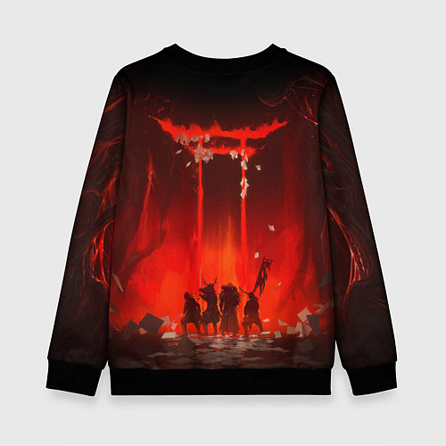 Детский свитшот GHOST OF TSUSHIMA САМУРИ В ОГНЕ / 3D-Черный – фото 2