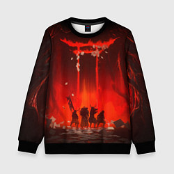 Свитшот детский GHOST OF TSUSHIMA САМУРИ В ОГНЕ, цвет: 3D-черный