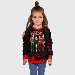 Свитшот детский Maneskin Лунный свет, рок - группа, цвет: 3D-красный — фото 2