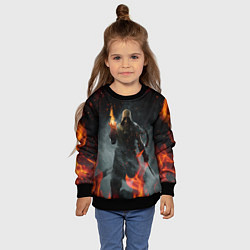 Свитшот детский TES SKYRIM DOVAHKIN FLAME ДРАКОНОРОЖДЕННЫЙ, цвет: 3D-черный — фото 2