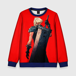 Свитшот детский Клауд С мечом final fantasy, цвет: 3D-синий