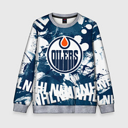 Свитшот детский Эдмонтон Ойлерз Edmonton Oilers, цвет: 3D-меланж