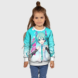 Свитшот детский Hatsune Miku, Мику Хацунэ, цвет: 3D-белый — фото 2