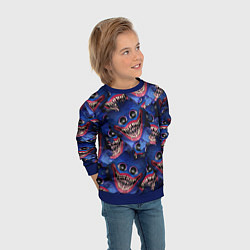 Свитшот детский Huggy Wuggy: Pattern Face, цвет: 3D-синий — фото 2