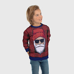 Свитшот детский SANTA HIPSTER САНТА ХИПСТЕР, цвет: 3D-синий — фото 2