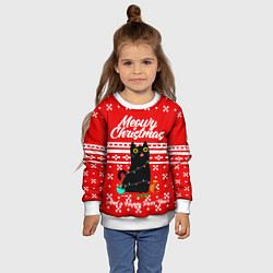 Свитшот детский MEOW CHRISTMAS, цвет: 3D-белый — фото 2