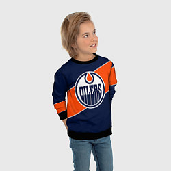Свитшот детский Эдмонтон Ойлерз Edmonton Oilers NHL, цвет: 3D-черный — фото 2