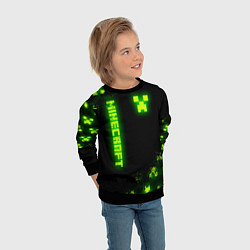 Свитшот детский MINECRAFT NEON LOGO CREEPER, цвет: 3D-черный — фото 2