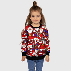 Свитшот детский Толпа Дедов Морозов, цвет: 3D-черный — фото 2