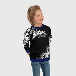 Свитшот детский JOJOS BIZARRE ADVENTURE БРЫЗГИ КРАСОК СИМВОЛЫ, цвет: 3D-синий — фото 2