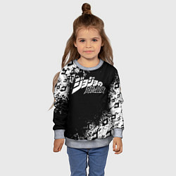 Свитшот детский JOJOS BIZARRE ADVENTURE БРЫЗГИ КРАСОК СИМВОЛЫ, цвет: 3D-меланж — фото 2