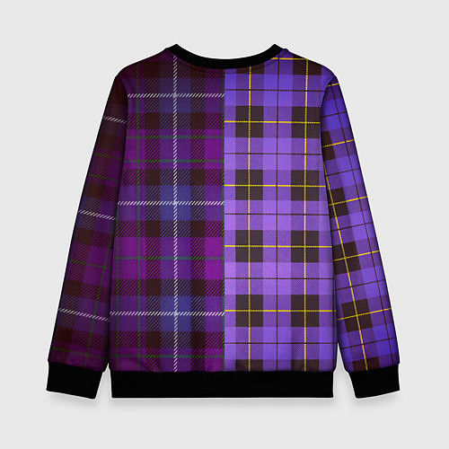 Детский свитшот Purple Checkered / 3D-Черный – фото 2