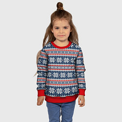 Свитшот детский Knitted Christmas Pattern, цвет: 3D-красный — фото 2