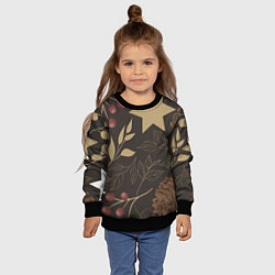 Свитшот детский Новогоднее Настроение Лес, цвет: 3D-черный — фото 2