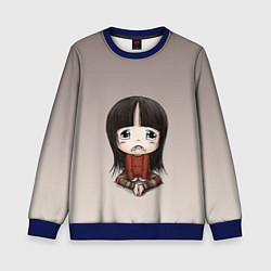 Свитшот детский Грустная девочка хнычет, цвет: 3D-синий
