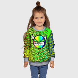 Свитшот детский Geometry Dash: Acid Green, цвет: 3D-меланж — фото 2