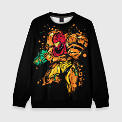 Свитшот детский Metroid Dread, Samus Aran, цвет: 3D-черный