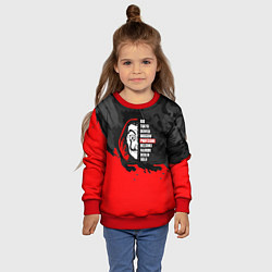 Свитшот детский La Casa de Papel Professor, цвет: 3D-красный — фото 2