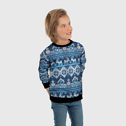 Свитшот детский Christmas Pattern, цвет: 3D-черный — фото 2