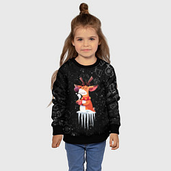 Свитшот детский Новогодний Олень 2022, цвет: 3D-черный — фото 2